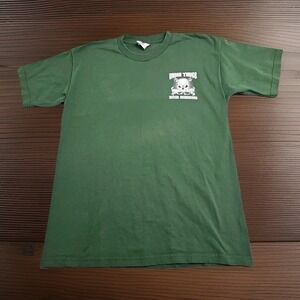 Vtg T shirt UNION MADE In USA Green Skull Never Surrender Union Thugs Promo RARE